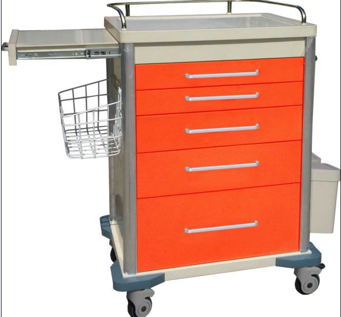 ABS Medical Supply Carts , Mobile Ambulance Trolley For Nurse