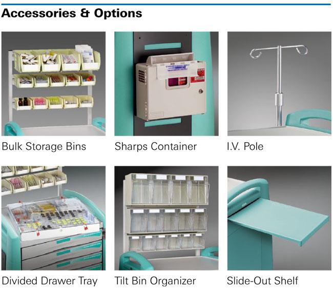 ABS Material Five Drawers Anesthesia Cart