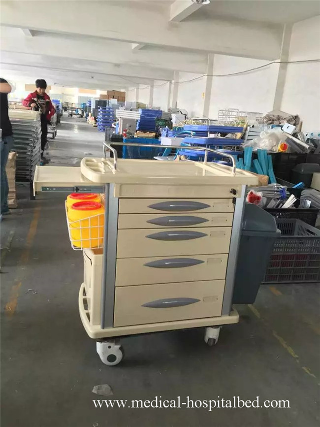Nurse Medical Crash Cart , MultiPurpose Resuscitation Trolley