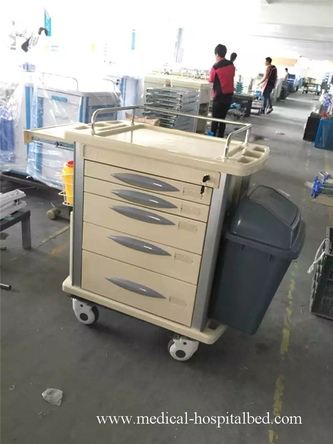 Nurse Medical Crash Cart , MultiPurpose Resuscitation Trolley