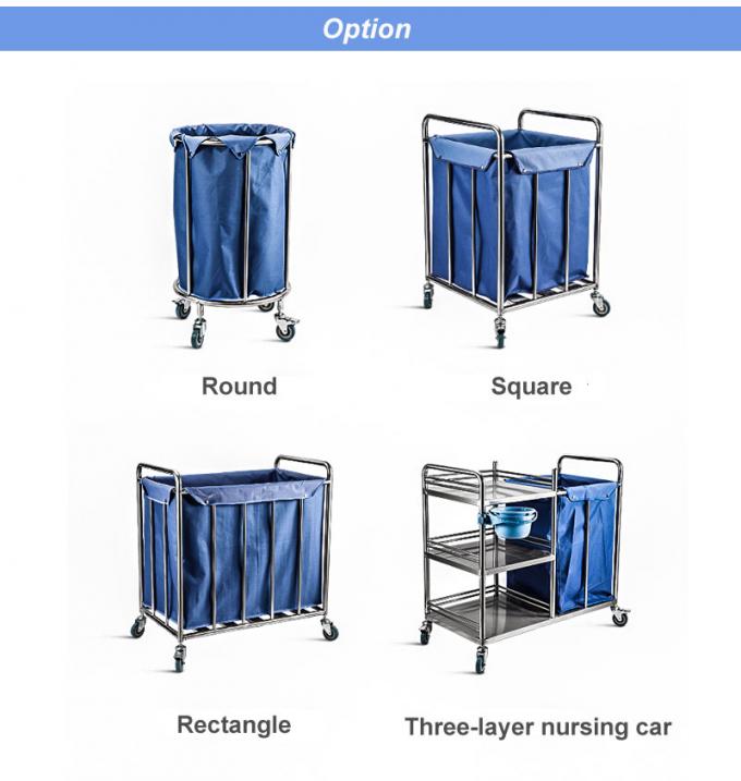 Three Shelf SS Medical Trolley , Hospital Linen Trolley Stainless Steel