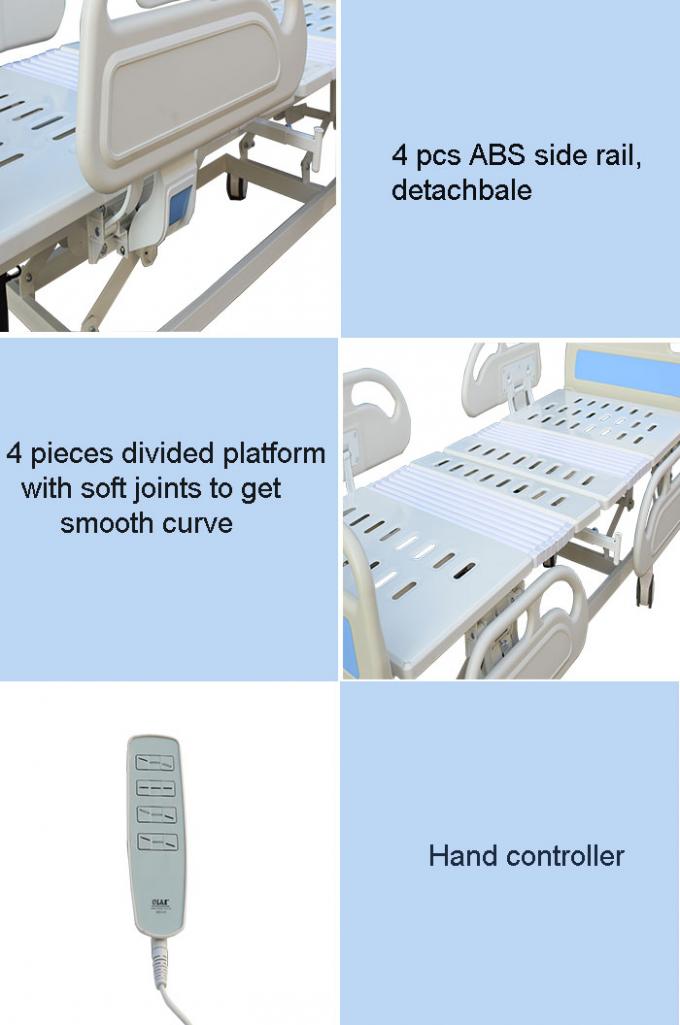 Adjustable Electric Hospital Bed With Optional colour ABS Handrails