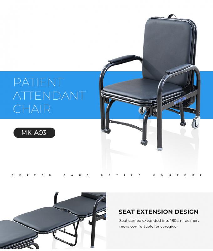 Foldable Patient Sleeping Reception Hospital Bedside Chairs