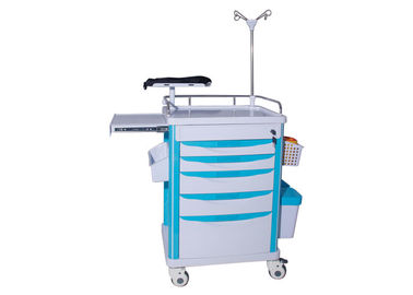 Manual Medical Crash Cart For Clinic With ABS Plastic Top Board