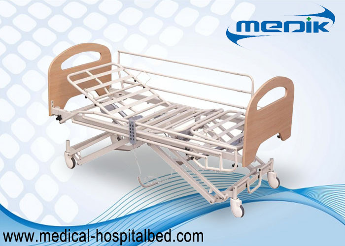 Enameled Steel Structure Nursing Home Beds With Collapsible Side Rails