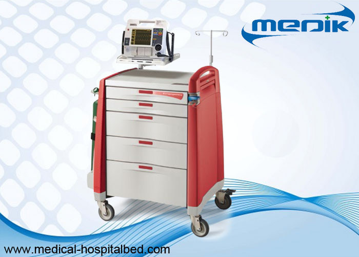 Defibrillator Shelf Emergency Crash Carts With CPR Boards For Hospitals