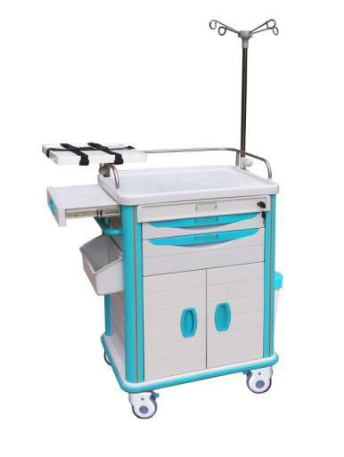Adjustable Ambulance Cart , Medical Emergency Trolley For ICU
