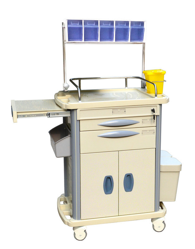 Anaesthetic Medical Trolleys With Plastic Top Board , 2 Drawers