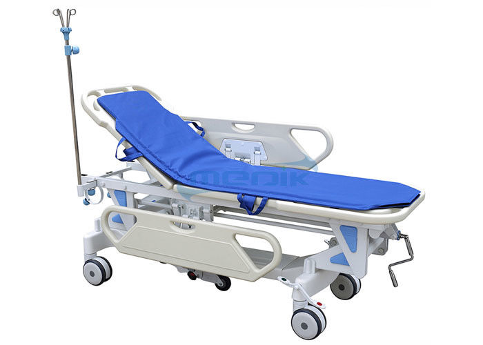 Single Crank Mechanical Patient Trolley, Manual Patient Transfer Stretcher