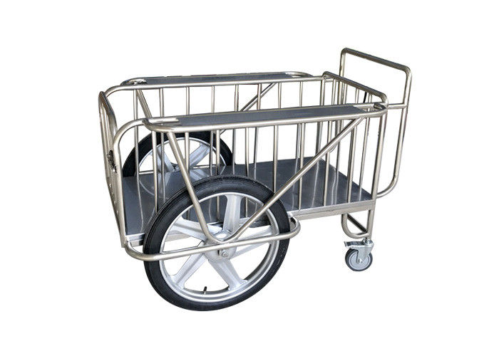 Stainless Steel Medical Drugs Trolley With Two Big Wheels / Two Small Casters