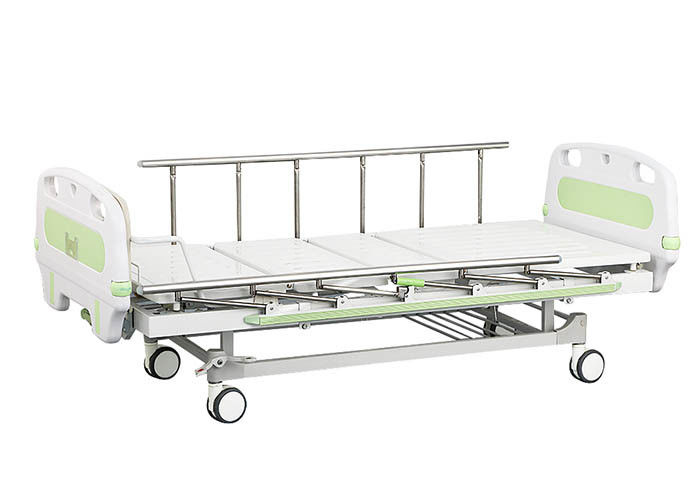 2 Function Medical Manual Hospital Bed , Central Braking System Castors