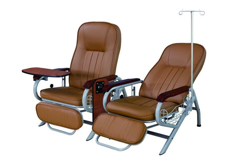 Manual Hospital Furniture Chairs Transfusion Chair With Rotating Table