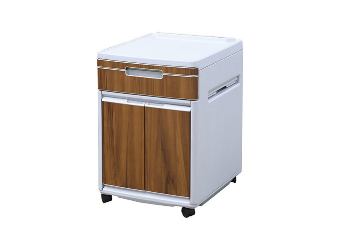 Movable ABS Hospital Medical Bedside Table Drawers With Casters