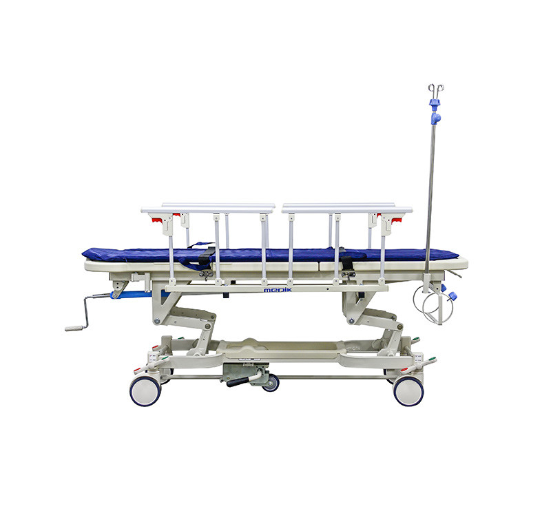 Height Adjustable Manual Medical Emergency Stretcher Trolley For Patient