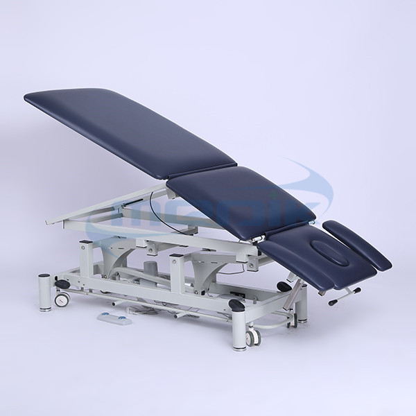 Height Adjustable Medical Office Exam Tables Electric 5 Sections On Casters