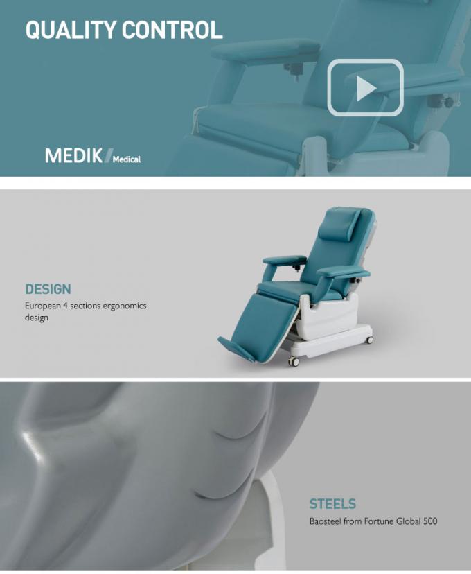 Green Mobile Blood Donor Chair , Electric Blood Drawing Chair