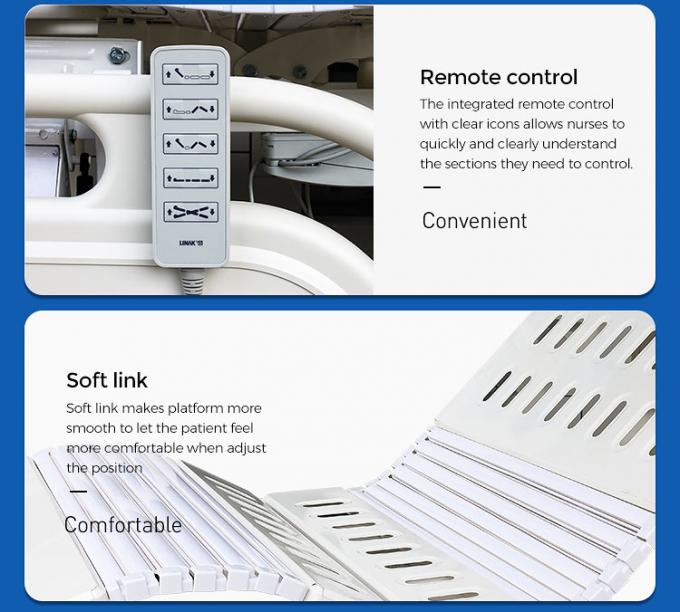 Remote Handset Control Electric Hospital Bed Five Function For Medical Use