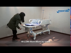 Single Crank Mechanical Patient Trolley Manual Adjustable