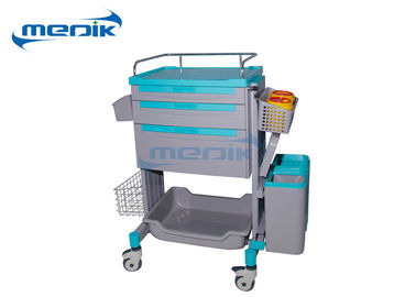 Three Drawers Emergency Medicine Drug Trolley With Castors 600*460*1000mm