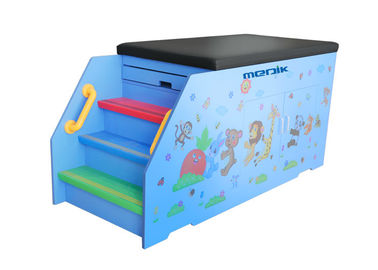 Cartoon Hospital Pediatric Examination Table Wooden Structure With Cabinet