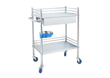 Hospital Furniture Guardrails Around Stainless Steel Medical Trolley For Clinics