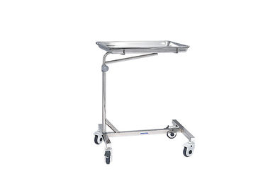Height Adjustable Mayo Table One Tray Four Casters Hospital Trolley
