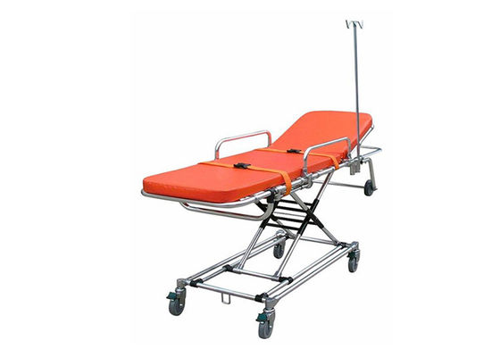 Folding Hospital Patient Ambulance Stretcher With Adjustable Backrest