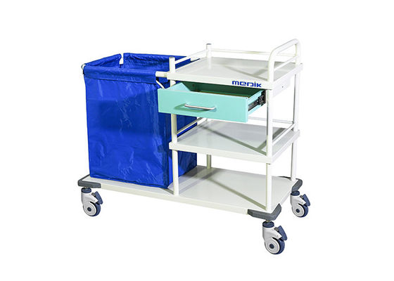 Linen Three Shelves Medical Bio Waste Trolley easy handle