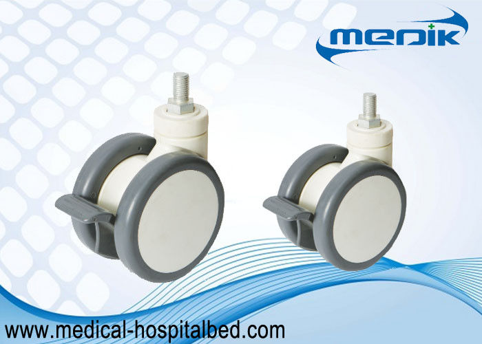 125mm Twin Wheels Medical Casters With Hard Wearing Polyurethane Tires