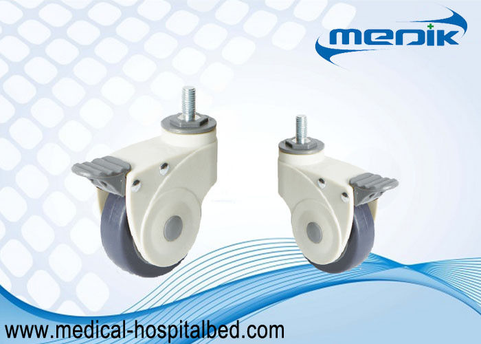 Nylon Body Construction Threaded Stem Heavy Duty Bed Casters For Hospital Equipment