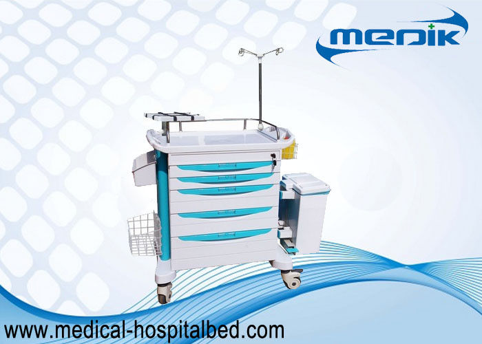 Hospital Therapist Trolley Double Aluminum Alloy Side Columns ABS Body