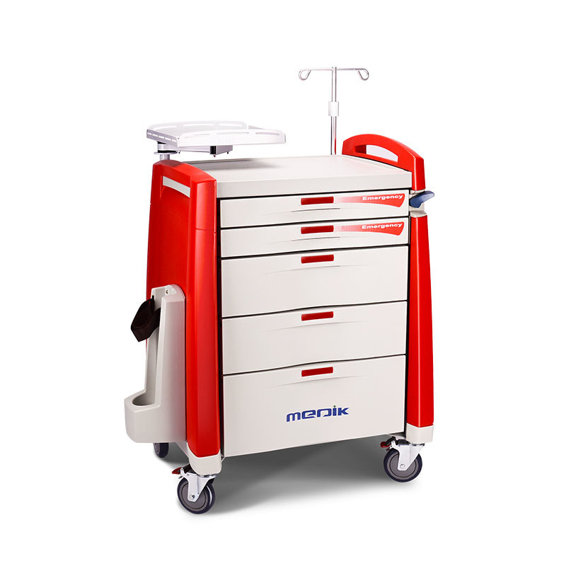 Automatic Self Locking 5 Drawers ABS Utility Medicine Trolley Cart