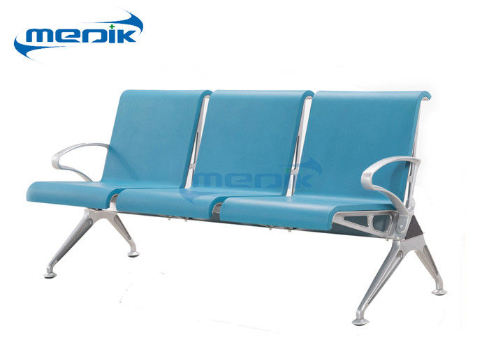 Colorful Hospital Bank Airport Waiting Chair Black Color With Aluminum Frame