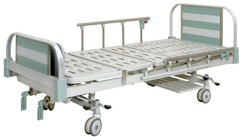 Removable Folding 2 Function Manual Patient Bed stailess steel Mattress Surface