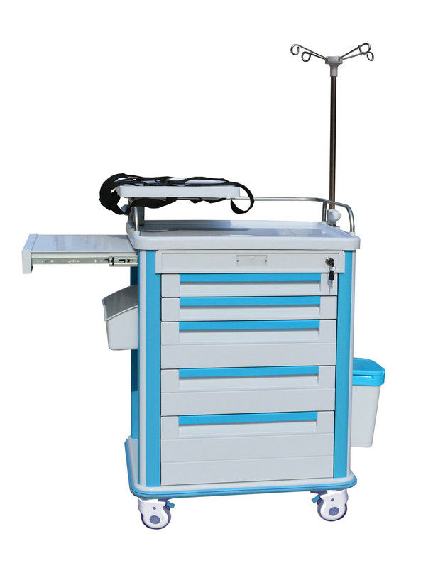 Mobile Emergency Cart , Hospital Ward Crash Trolley With Drawers
