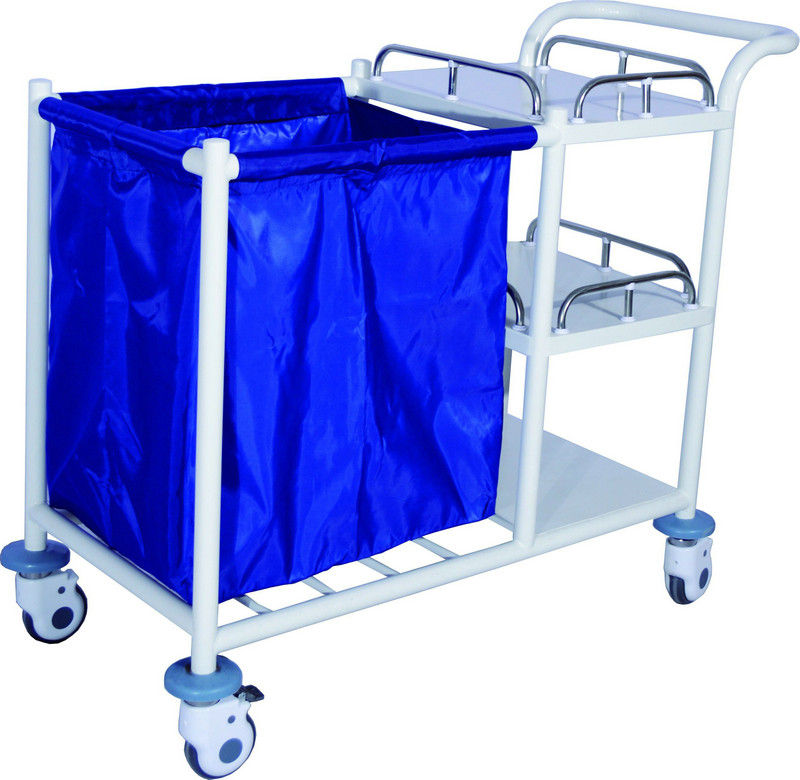 Enameled Steel Mobile Laundry Collecting Trolley For Home Use