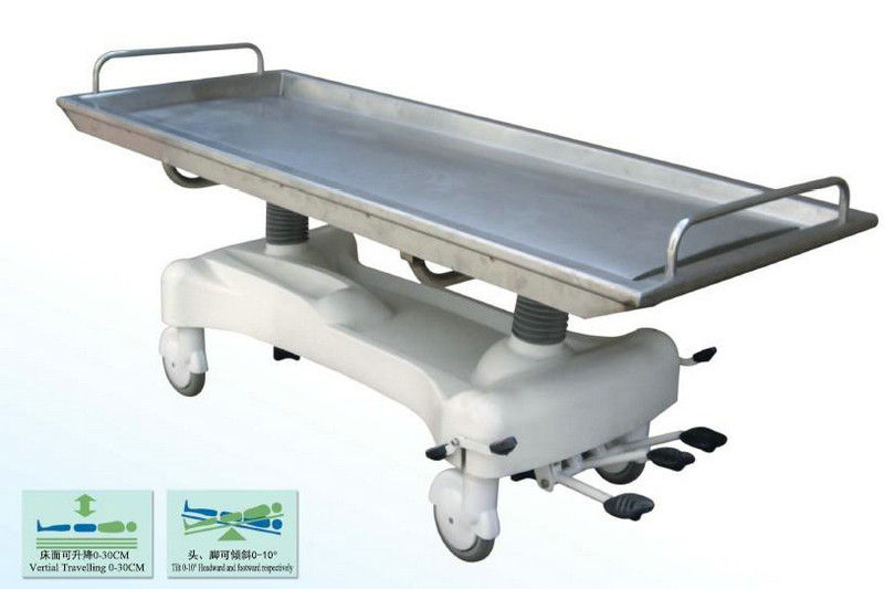 3 Function Hydraulic Stainless Steel Corpse / Cadaver Trolley