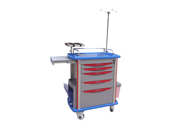 Mobile Emergency Medical Trolleys / Medical Supply Cart 4 Inch Castors