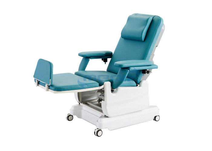Electric Medical Outpatient Dialysis Phlebotomy Chair 4 Section On Casters