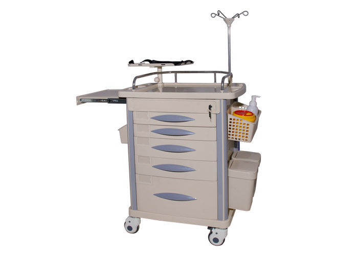 Nurse Medical Crash Cart , Multi-Purpose Resuscitation Trolley