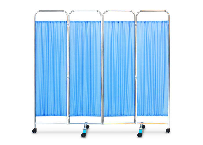 Medical Folding Stainless Steel 4- Part Ward Screen For Hospital