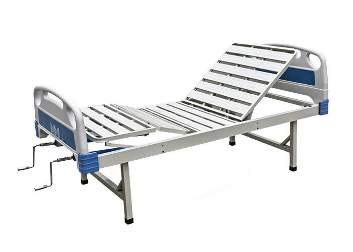 Two Crank Medical Hospital Ward Bed Backrest Adjustable With Dining Table