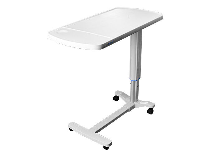Movable Plastic Medical Overbed Table With Height Ajustable For Hospital Patient Use