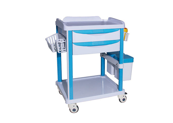 ABS Structure Hospital Crash Cart 	625*475*930 Mm Size With 5 Drawers Fit Emergency