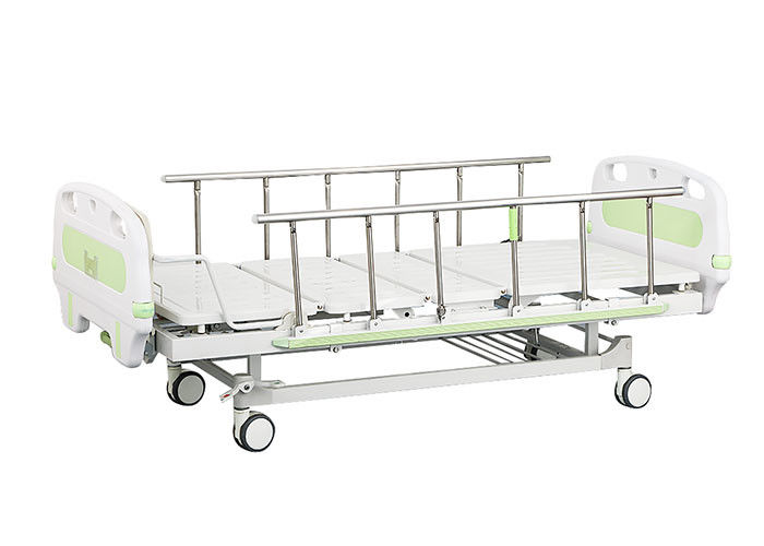 2 Function Medical Manual Hospital Bed , Central Braking System Castors