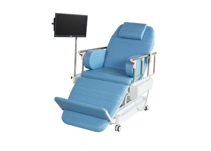 Automatic Dialysis Chairs , Electric Blood Drawing Chair With Flat Bed Position