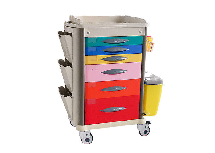 All Drawers Design ABS Hospital Trolley With Defibrillator shelf