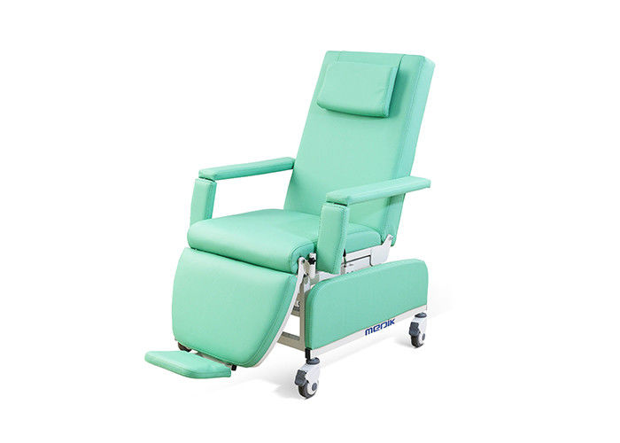 Mobile Medical Blood Collection Chair With Adjustable Backrest and Legrest