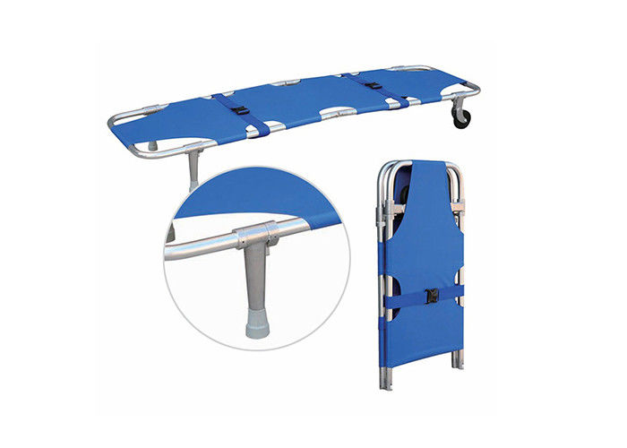ISO13485 Lightweight Patient Transport Ambulance Folding Stretcher With Caster