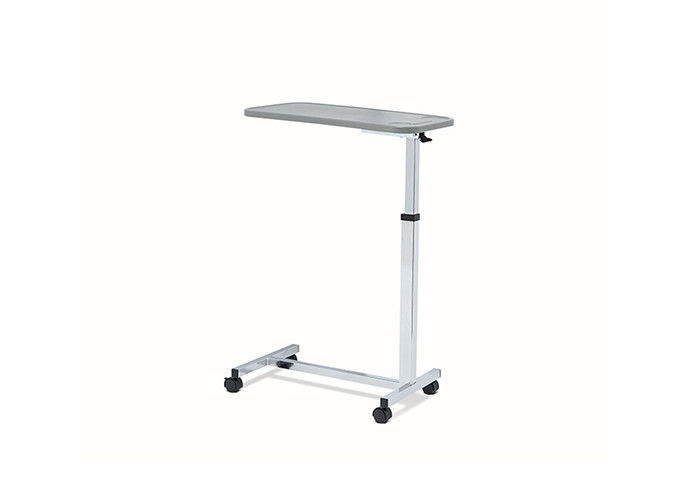 Mobile Adjustable Hospital Bedside Tray Table Four Swiveling Castors